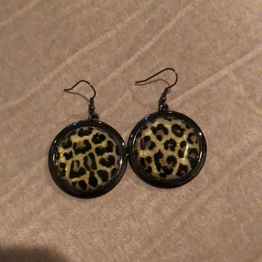 Leopard Print Earrings 15$